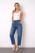 BA355 Barrel Jeans - Mid Blue