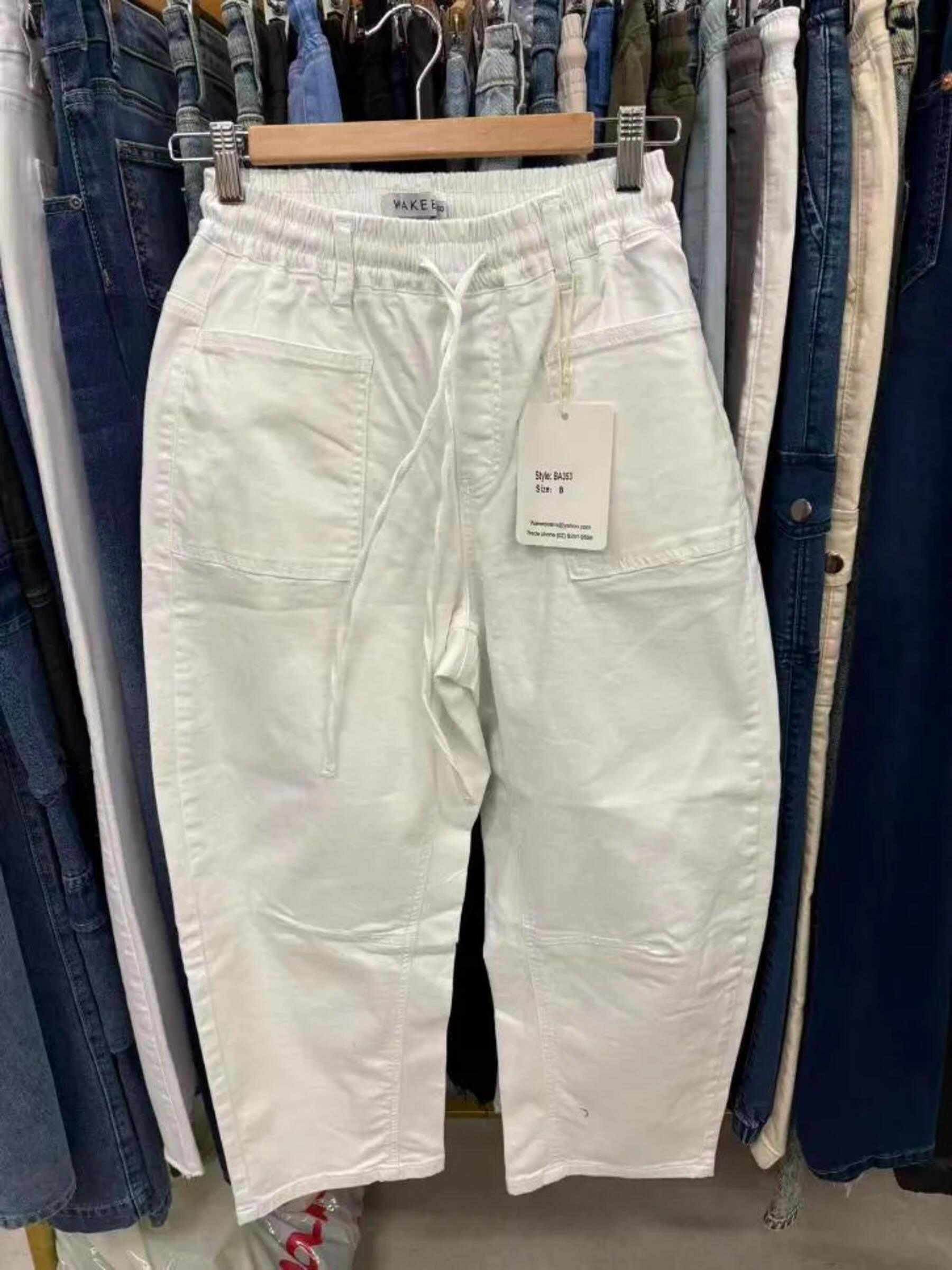 BA353 Barrel Jeans - White